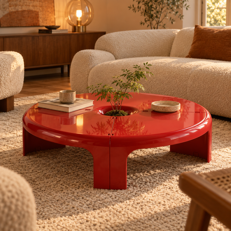 Round Retro Coffee Table 39.4"
