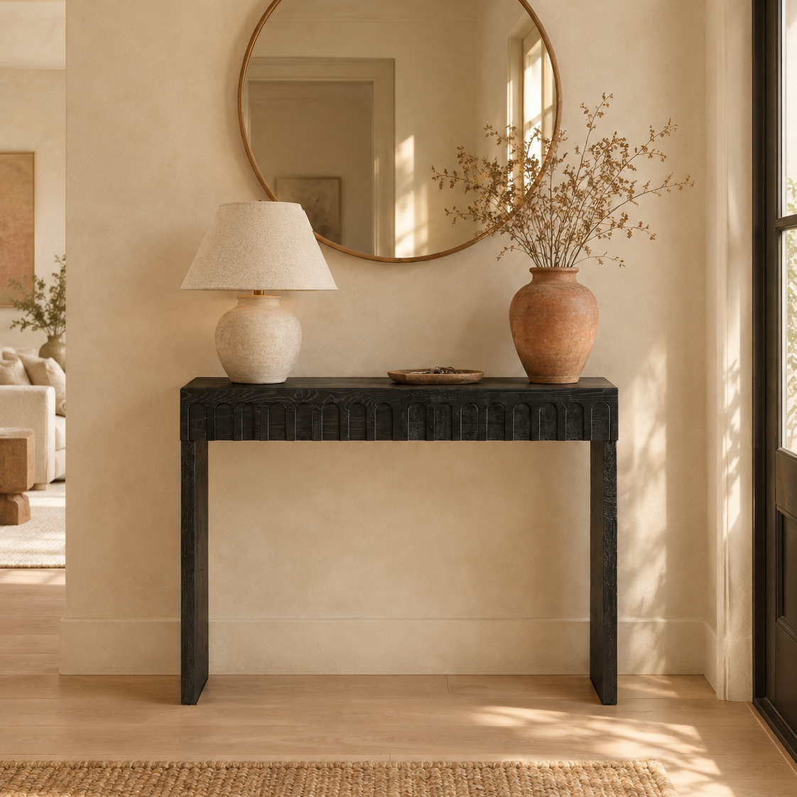 Black Arched Console Table 47"
