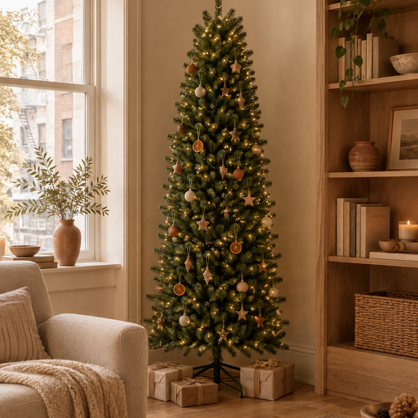6.5 ft Pre-Lit Slim Artificial Christmas Tree