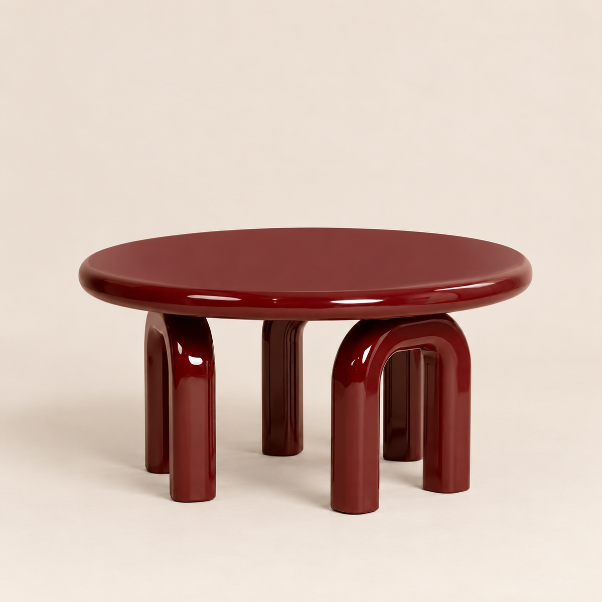Round Burgundy Coffee Table 31.5" – view 5