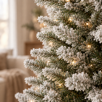 6.5 ft Pre-Lit Slim Flocked Artificial Christmas Tree – view 3