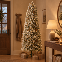 6.5 ft Pre-Lit Slim Flocked Artificial Christmas Tree – view 7