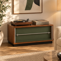 Mid-Century Modular Storage Cabinet with olive green door – view 1