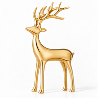 12 inch gold brass standing reindeer figurine