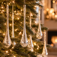 Silver mercury glass Christmas ornaments styled for the holidays