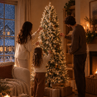 6.5 ft Pre-Lit Slim Flocked Artificial Christmas Tree – view 5