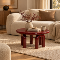 Round Burgundy Coffee Table 31.5" – view 6