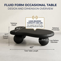 Cloud Coffee Table 40" with Ball Legs Low Modern Coffee Table for Living Room – view 9