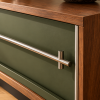 Mid-Century Modular Storage Cabinet with olive green door – view 4