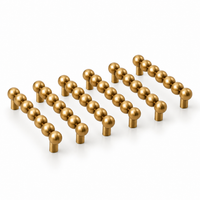 Beaded brass drawer pulls 3.78 inch, brushed brass