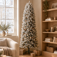 6.5 ft Pre-Lit Slim Flocked Artificial Christmas Tree – view 6