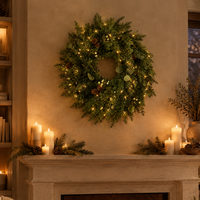 28" Pre-Lit Cordless Christmas Wreath – view 3