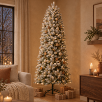 6.5 ft Pre-Lit Slim Flocked Artificial Christmas Tree – view 2