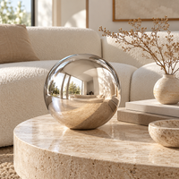 12 inch polished stainless steel decorative orb, silver chrome sphere