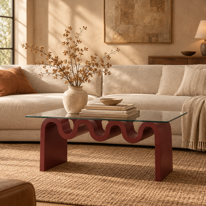 Wavy Glass Coffee Table 40"
