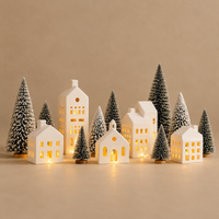 Lighted Ceramic Christmas Village Set – view 2