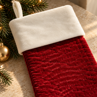 Quilted Velvet Christmas Stocking 24" – view 6