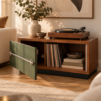 Mid-Century Modular Storage Cabinet with olive green door – view 5