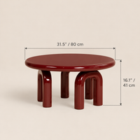 Round Burgundy Coffee Table 31.5" – view 2