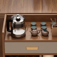 Rolling Sideboard Cabinet for Kitchen, 4 Tier Storage Buffet with Wheels – view 7