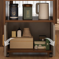 Rolling Sideboard Cabinet for Kitchen, 4 Tier Storage Buffet with Wheels – view 9