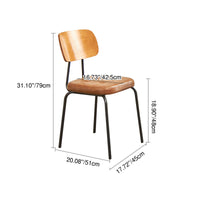 Faux Leather Dining Chair with Backrest, Curved Modern Kitchen Chair – view 5