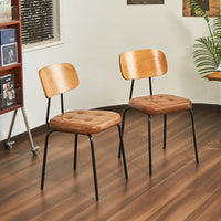 Faux Leather Dining Chair with Backrest, Curved Modern Kitchen Chair – view 4