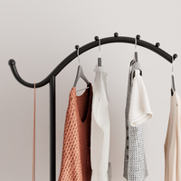 Hall Tree with Bench for Entryway, Iron Coat Rack with Shoe Storage – view 8