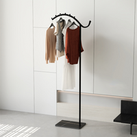 Hall Tree with Bench for Entryway, Iron Coat Rack with Shoe Storage – view 3