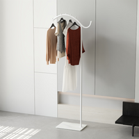Hall Tree with Bench for Entryway, Iron Coat Rack with Shoe Storage – view 4