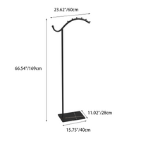 Hall Tree with Bench for Entryway, Iron Coat Rack with Shoe Storage – view 7