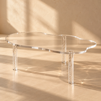 Clear Acrylic Cloud Coffee Table 39" with 3 Bubble Legs – view 2