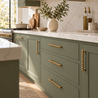 Beaded brass cabinet hardware lifestyle photo