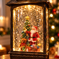 Christmas Snow Globe Lantern with Swirling Glitter – view 2