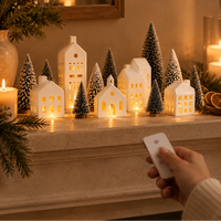 Lighted Ceramic Christmas Village Set – view 6