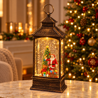 Christmas Snow Globe Lantern with Swirling Glitter