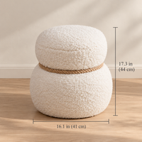 Snowman Stool – Plush Round Belly Christmas Footstool & Ottoman, 17" Tall, White, Light Brown or Green