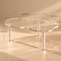 Clear Acrylic Cloud Coffee Table 39" with 3 Bubble Legs – view 4
