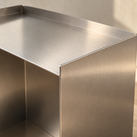 Brushed Stainless Steel Side Table – Modern Cube Nightstand & End Table, 20" Tall, Fully Assembled