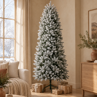 6.5 ft Pre-Lit Slim Flocked Artificial Christmas Tree – view 4